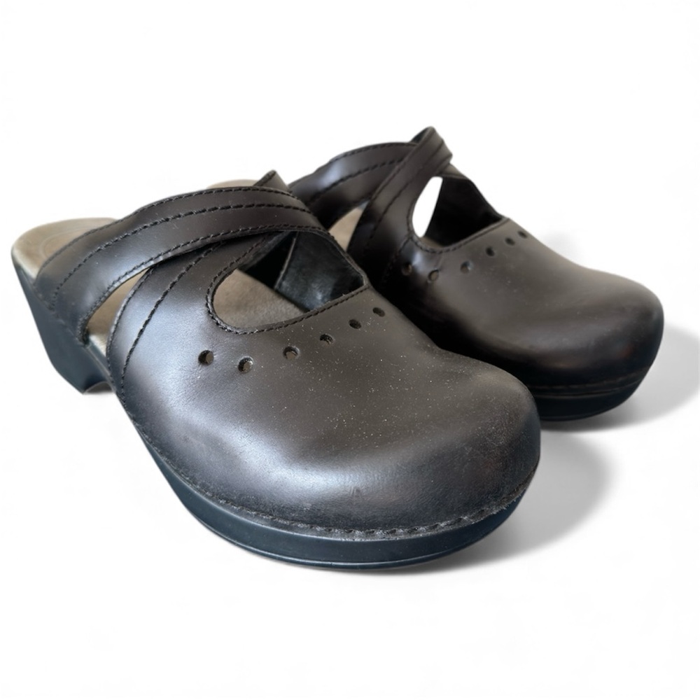 Dansko Susana Clogs BOHO Chic Comfort Leather Shoes Criss Cross Womens 7.5 -8 38